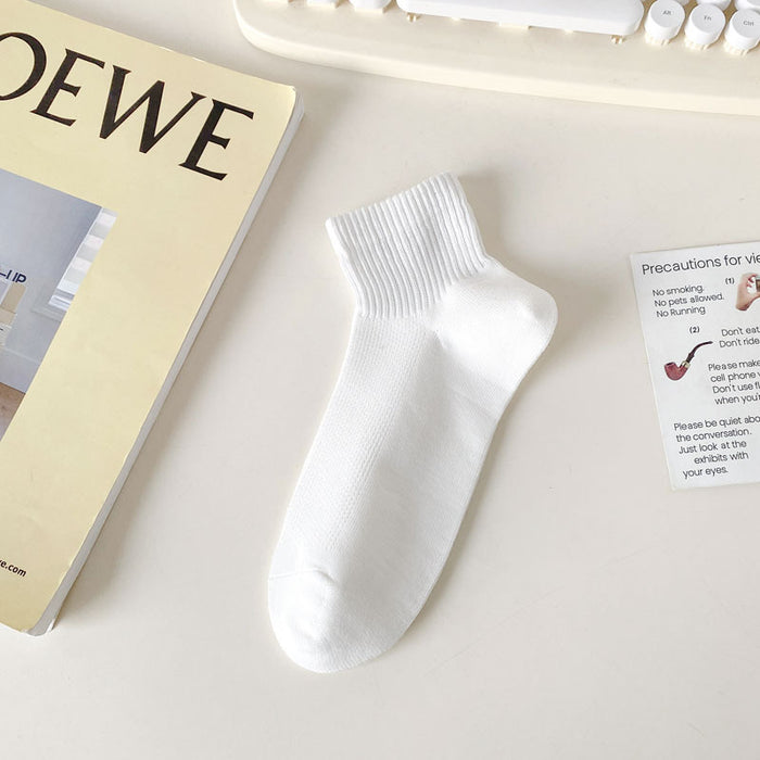 Wholesale Cotton new mesh breathable short tube socks, thin version, college style boat socks
