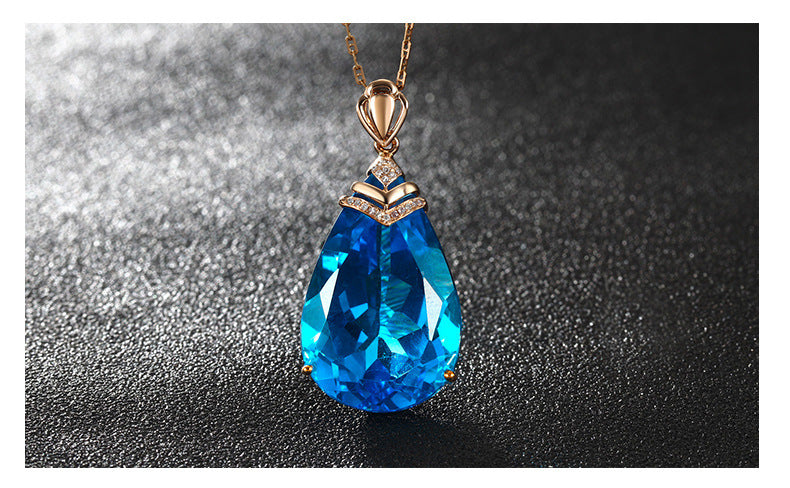 Wholesale Necklace Copper Water Drop Pear Pendant JDC-NE-JKL003