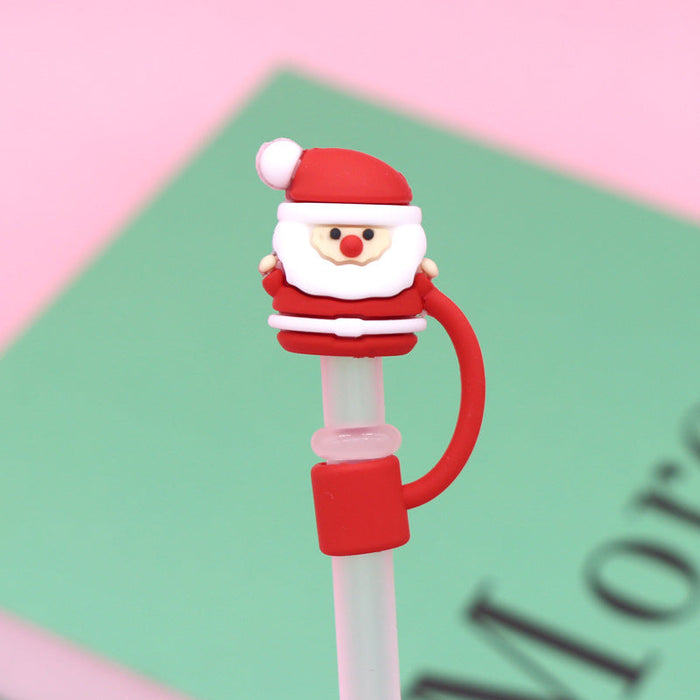 Wholesale Christmas 8MM Silicone Straw Caps JDC-SCR-MeiTeEr002