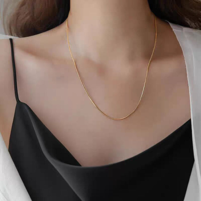 Wholesale Plain chain wearable pendant necklace strip rose gold chain titanium steel bare chain