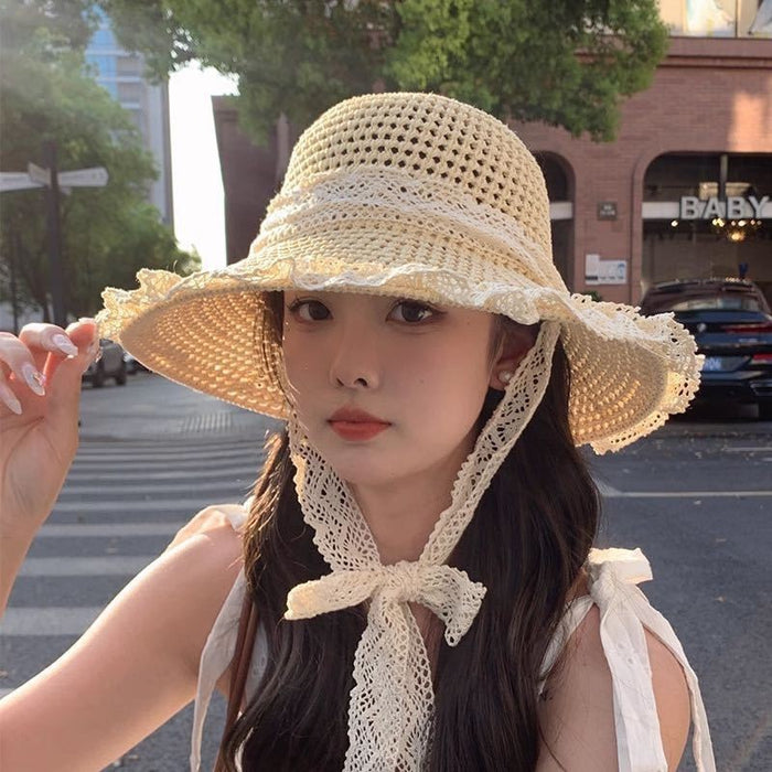 Wholesale Colorful Woven Hat Women's Summer Arrival Seaside Holiday Style Hat Big Brim Sunscreen Fisherman's Hat
