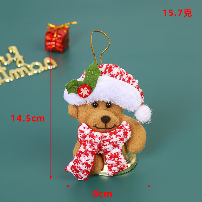Wholesale Christmas Cartoon Pendant Santa Elk Decoration Pendant Christmas Tree Bell Hanging Ornaments