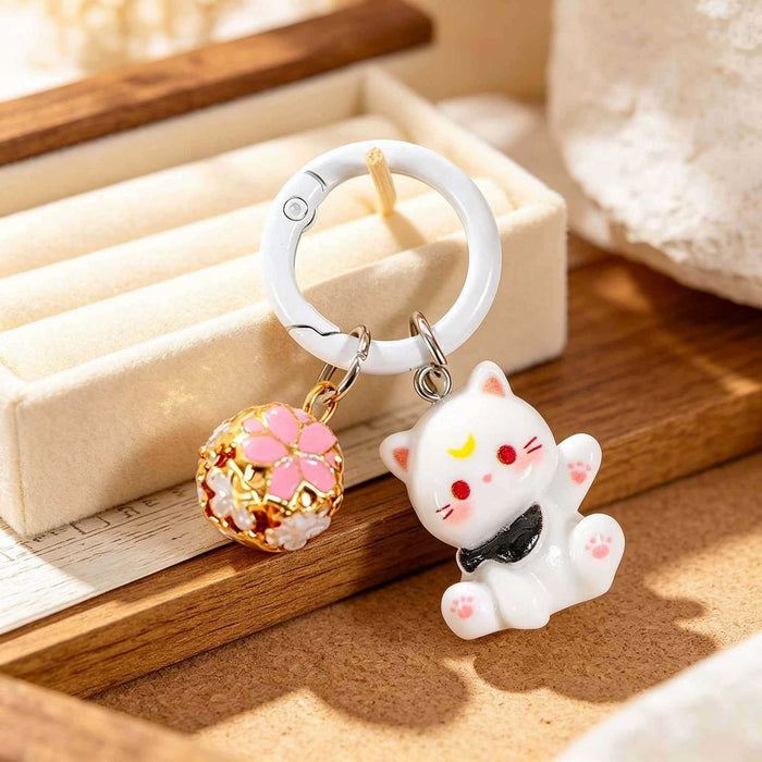 Wholesale Cute Cartoon Cat Keychain Resin Bag Charm Pendant For School Bags And Handbags Boutique Resale Accessory