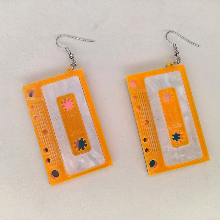 Wholesale Three-dimensional Fun Tape Earrings Acrylic JDC-ES-WaN001