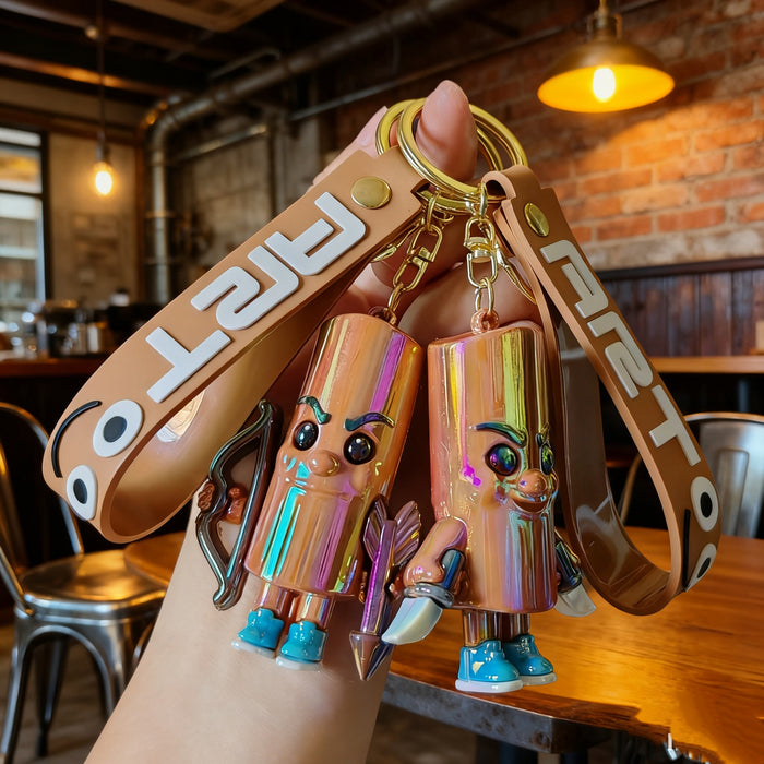 Wholesale Electroplated quirky cartoon character keychains