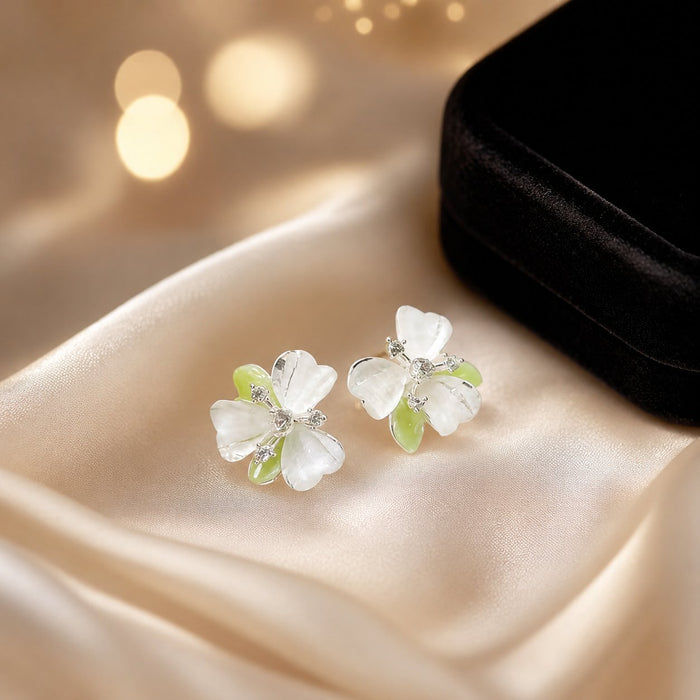 Wholesale Spring Garden Floral Alloy Earrings Women' s Fashion Accessory Boutique Resale
