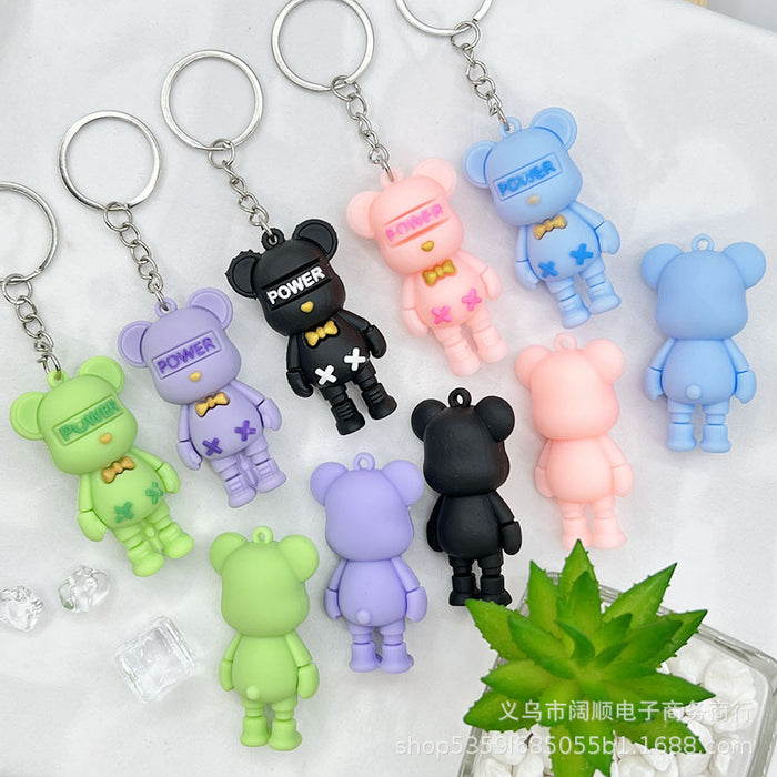 Wholesale Bear Key Chain Doll Pendant Collar Bear Key Chain Pendant Little Bear Key Chain Doll Pendant Cream Glue