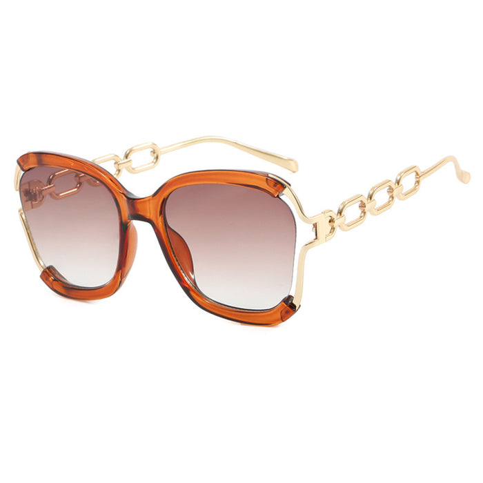 Wholesale Personalized Chain Square Frame Sunglasses Sunglasses, New Fashionable UV Resistant Sunglasses