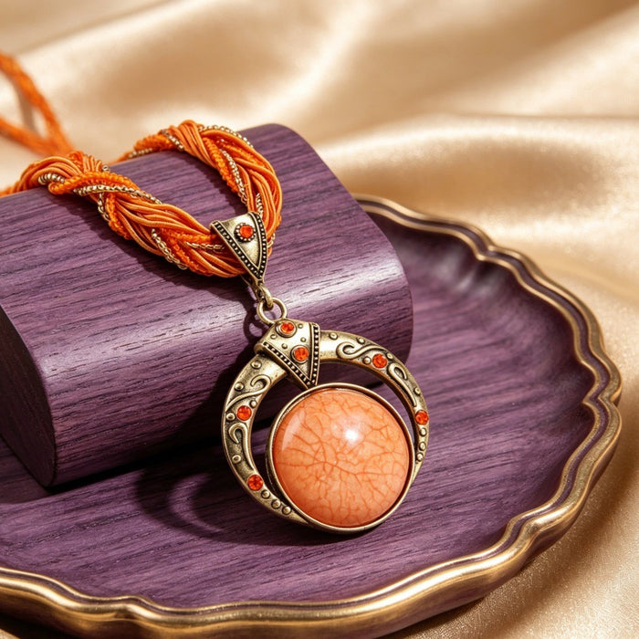 Wholesale Bohemian Ethnic Round Handwoven Necklace - Vintage Jewelry Accessory MOQ≥2