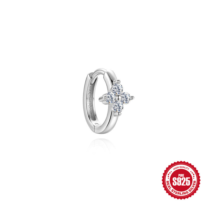 Wholesale Minimalist Ins-Style Stacked S925 Sterling Silver Basic Marquise Star Moissanite Geometric Cartilage Earrings Ear Clips