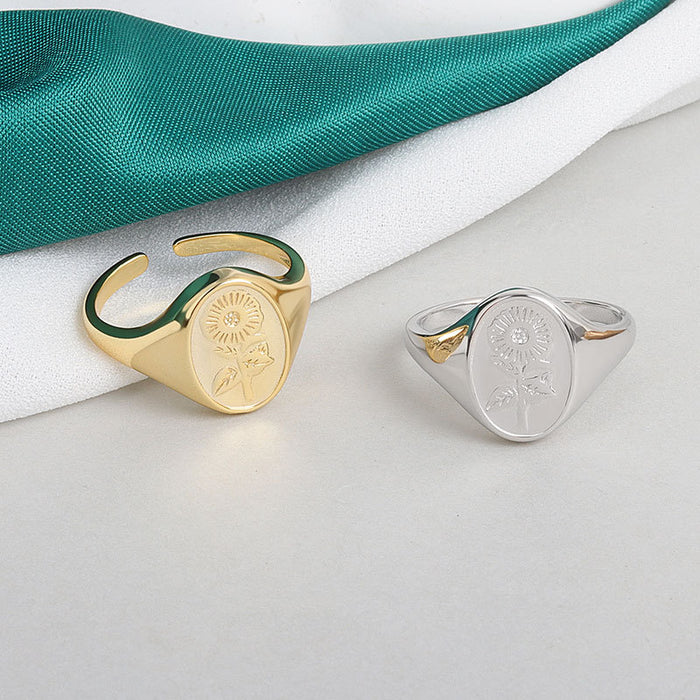 Wholesale Sunflower Ring Women S Chic Adjustable Flower Jewelry Accessory Fashion Gift For Boutique Resale
