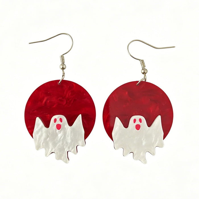 Wholesale Trendy Cartoon Ghost Acrylic Earrings Cute Moon  Jewelry Accessory For Holiday Gift And Boutique Resale