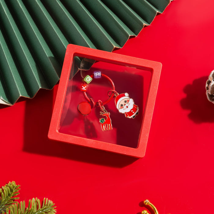 Wholesale Christmas  Metal Keychain Cute Cartoon Design