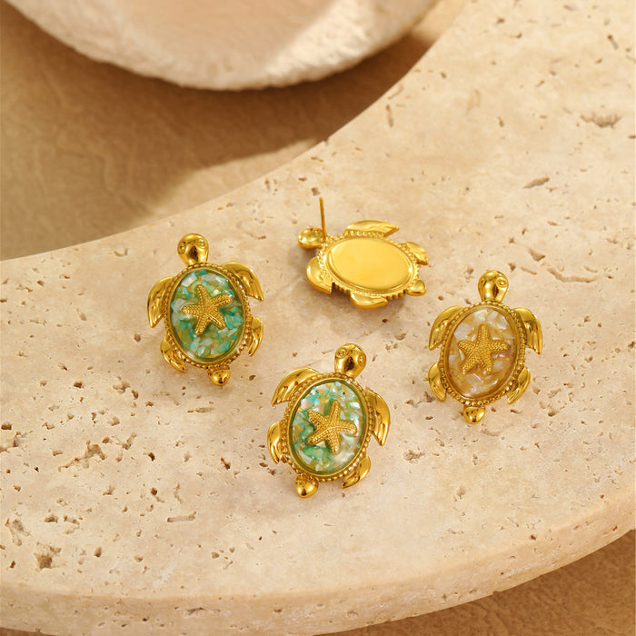 Wholesale New stainless steel earring design with a sense of dripping oil jewelry