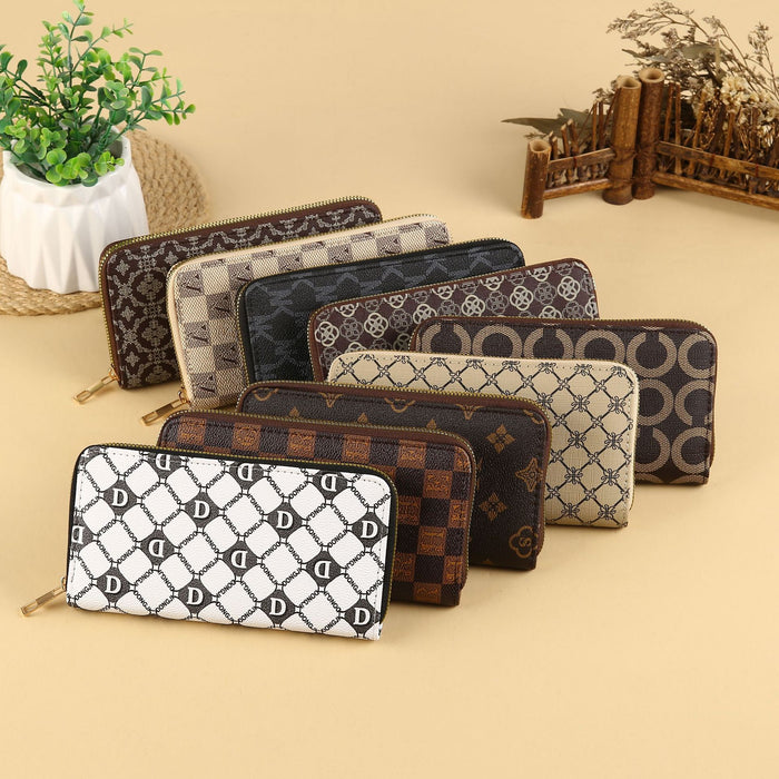 Wholesale Urban Casual PU Leather Long Wallet with Card Slots and Phone Pocket MOQ≥3