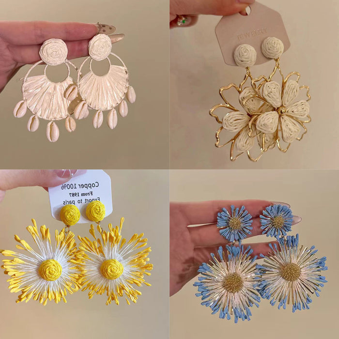Wholesale Sun Flower Earrings - New Exaggerated Ear Accessories
