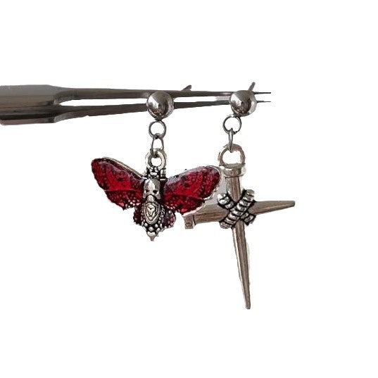 Wholesale New popular stainless steel earrings with asymmetrical cross earrings