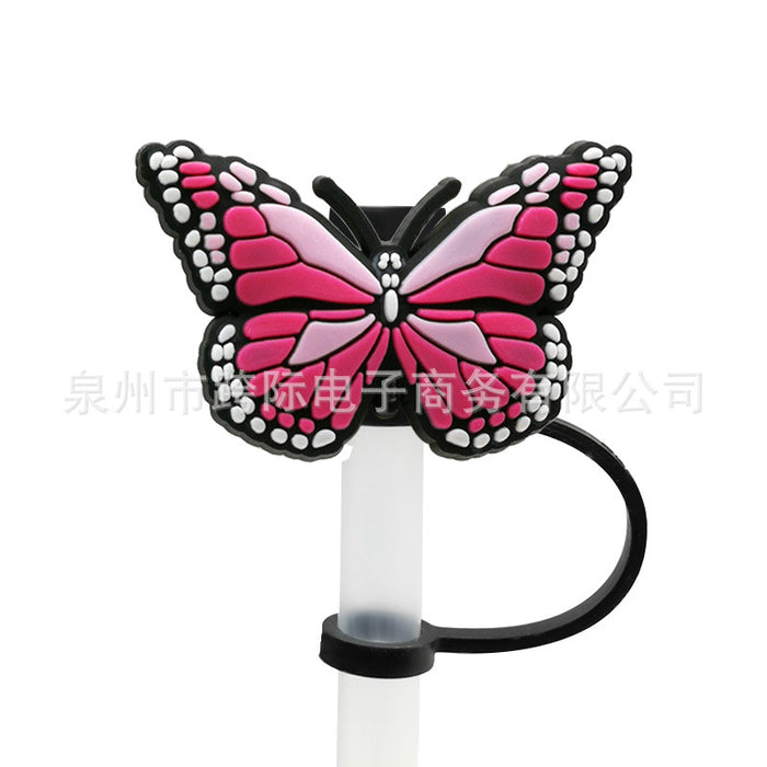 Wholesale 10pcs Silicone Butterfly Style Straw Cover JDC-SCR-KuaJ009