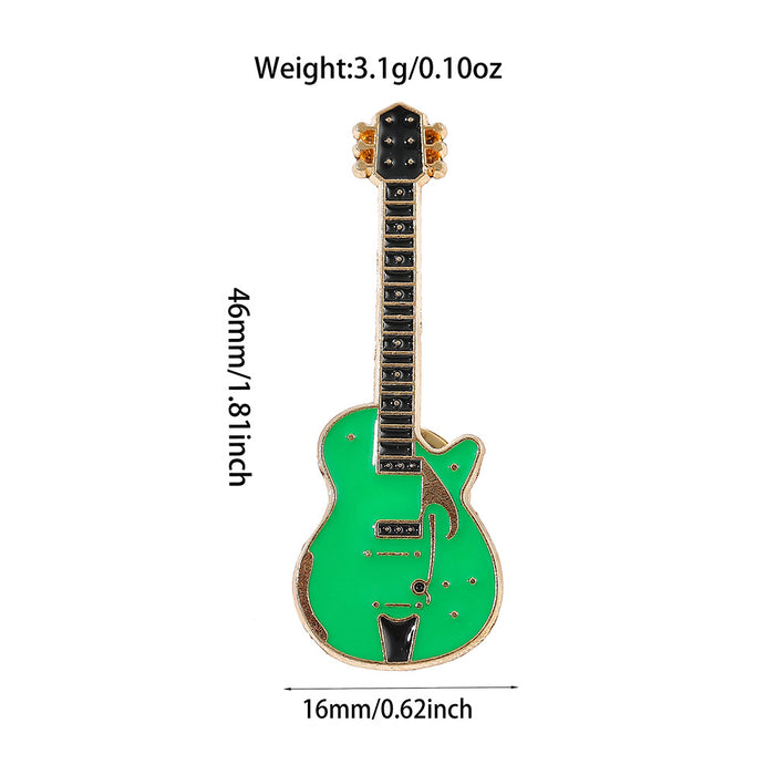 Wholesale Vintage Electroplated Guitar Brooch Musical Instrument Lapel Pin Trendy Backpack Badge For Casual Gift