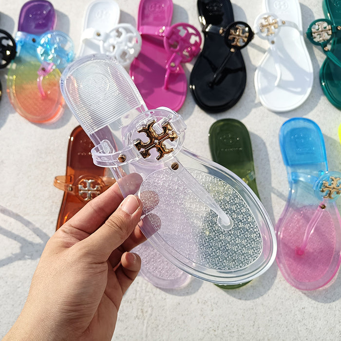 Wholesale 2024 New Crystal Beach Flat Bottomed Slippers JDC-SP-YaNuo003