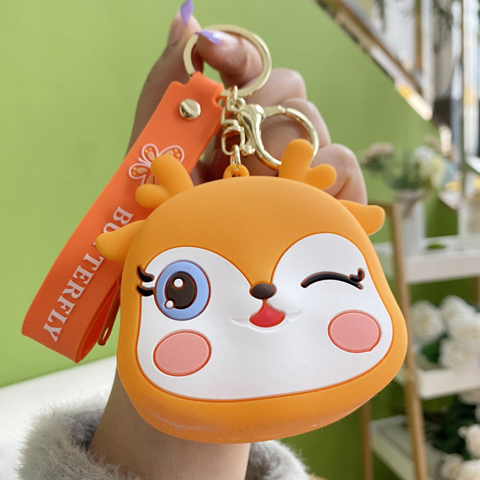 Wholesale Creative Cartoon Silicone Coin Purse Keychain JDC-KC-YanG054