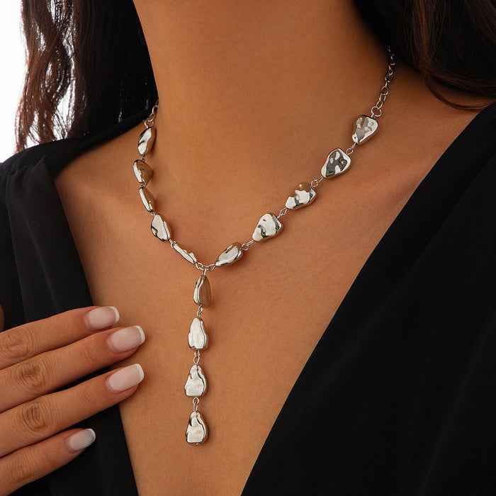 Wholesale Jewelry Irregular Baroque Y-shaped Clavicle Chain Pendant Necklace for Women