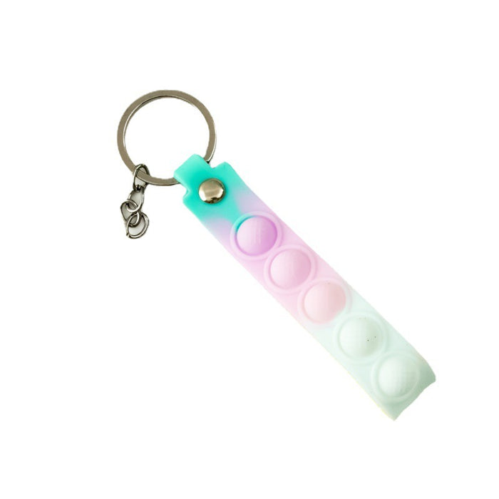 Wholesale Color Gradient Bubble Decompression Keychain Hand Strap Silicone Wristband JDC-KC-HanR001