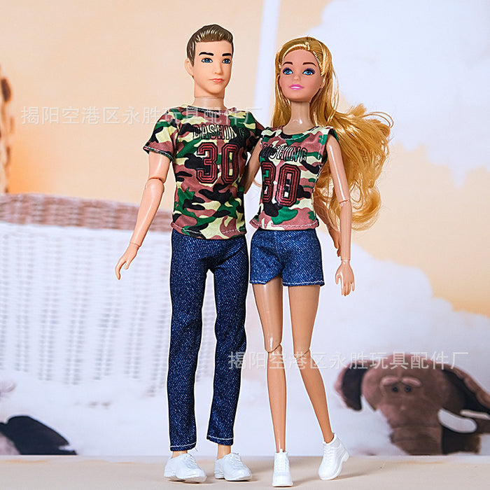 Wholesale suitable for 30CM a family of four dolls leisure family suit fashion couple bag shoes