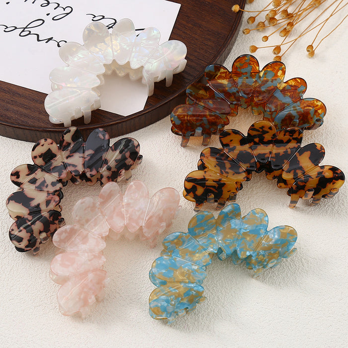 Wholesale Petal Acrylic Hair Claw Clip Large Mermaid Color