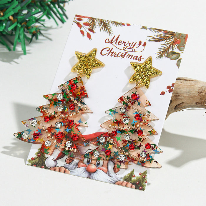 Wholesale Christmas Tree 2D Acrylic Gold Star Stud Earrings Trendy Fashion Accessory Great For Party Wear And Resale