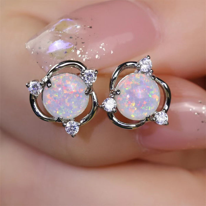 Wholesale Circular rotating earrings, simple, personalized, niche, light luxury earrings, temperament, zinc alloy earrings