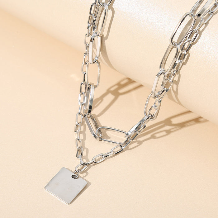 Wholesale Jewelry Exaggerated Thick Chain Pendant Necklace Simple Metal Clavicle Chain