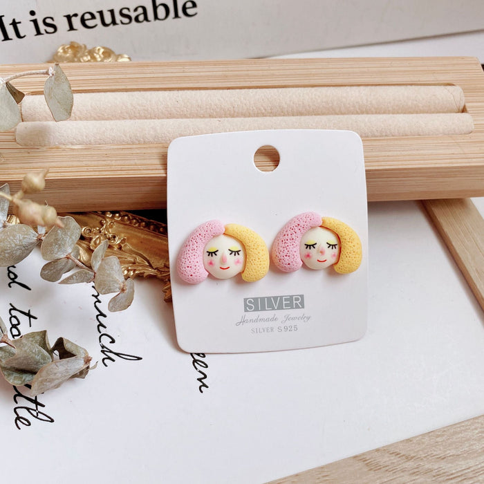 Wholesale alloy funny cute animation earrings JDC-ES-CST003