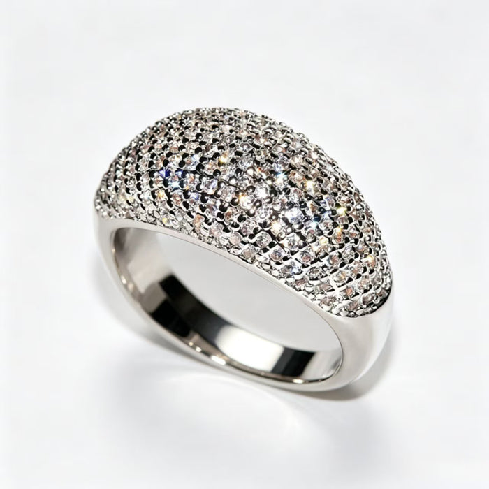 Wholesale Gold Plated Copper Zircon Starry Sky Ring Women S Fashion Jewelry Boutique Resale