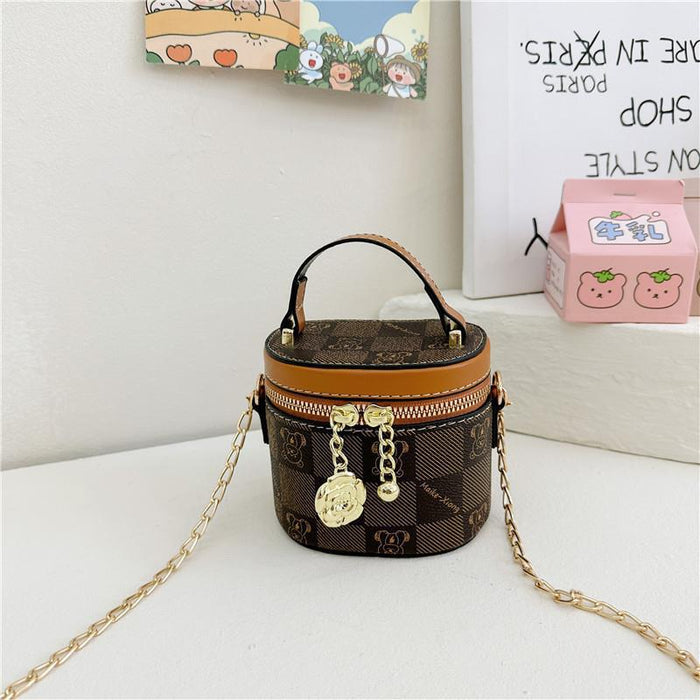 Wholesale Pu Fashion Plaid Small Bucket Children's Small Bag JDC-SD-DaJu019