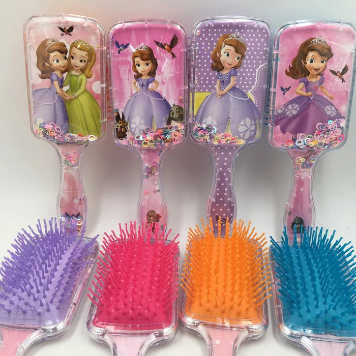 Wholesale Square Long Handle Glitter Quicksand Hair Comb Massage Comb (S) JDC-CM-YunL001