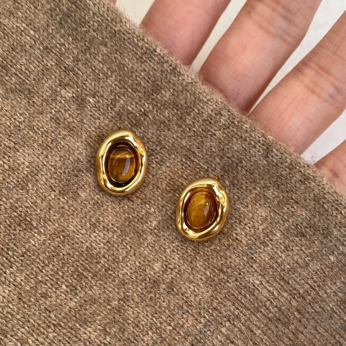 Wholesale Elliptical earrings for women, retro style and atmospheric atmosphere, autumn and winter new earrings and earrings
