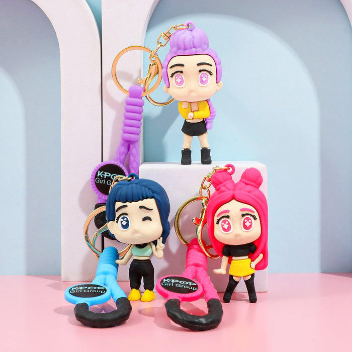Wholesale KPOP keychain PVC backpack charm