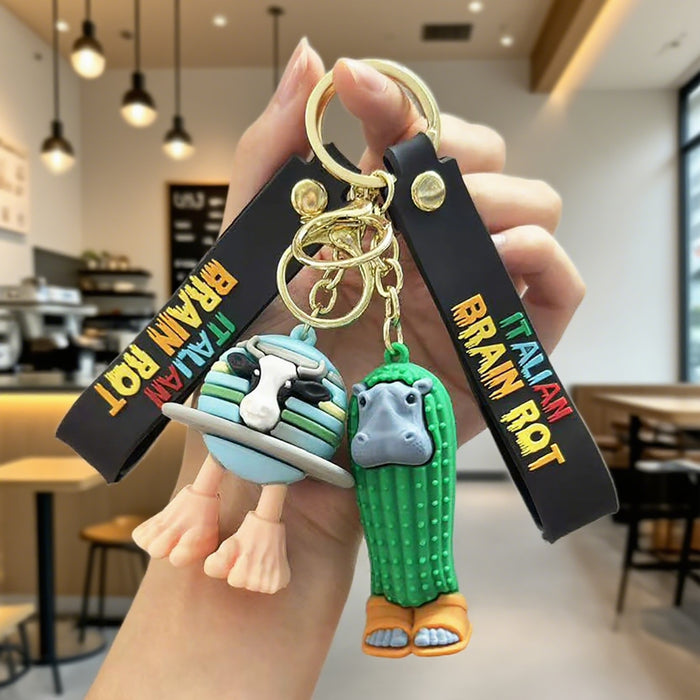 Wholesale 3D Abstract Shark Keychain Prank Bag Packaging Pendant