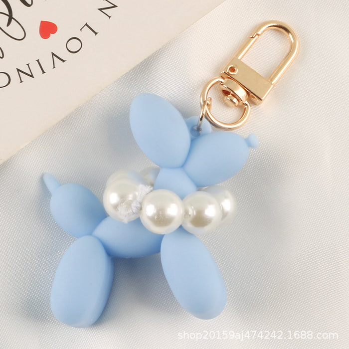 Wholesale Silicone Pearl Balloon Dog Keychain JDC-KC-YiHan008