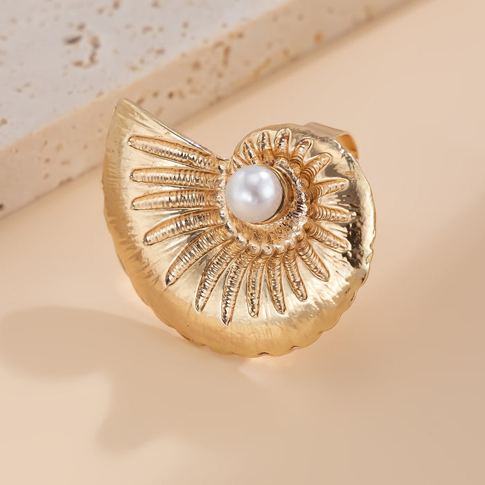 Wholesale Jewelry alloy ring imitation pearl adjustable ring