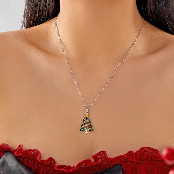 Wholesale Christmas Tree Bow Star Diamond Earrings