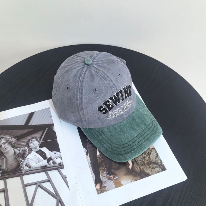 Wholesale Versatile duckbill hat washed with retro embroidery, used sun hat, casual sun protection baseball hat