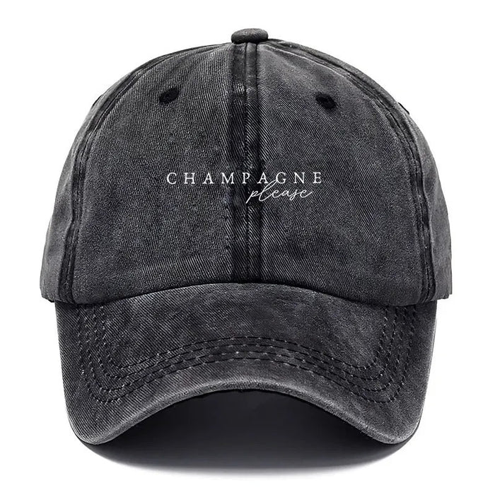 Wholesale Champagne Please Letter Print Distressed Baseball Cap Fashion Accessory Boutique Gift For Summer