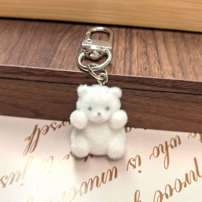 Wholesale Plush 3D Rabbit Penguin Bear Goat Animal Ornament Pendant DIY Cute Plush Earrings Keychain Accessories