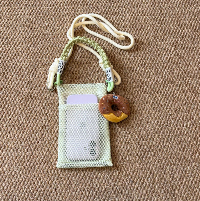 Wholesale Trendy Mesh Phone Bag Mint Green Crossbody Handbag MOQ≥2