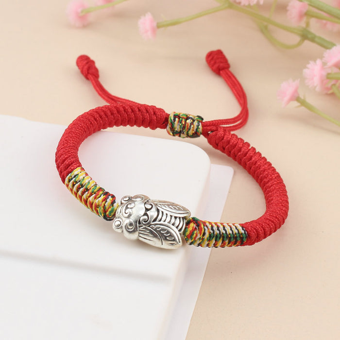 Wholesale  red rope bracelet hand-woven Diamond Knot bracelet blessing student Golden lucky bracelet