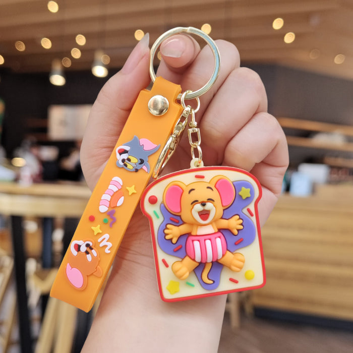 Wholesale Cartoon Dessert Keychain Cute Schoolbag Pendant Creative Car Key Chain