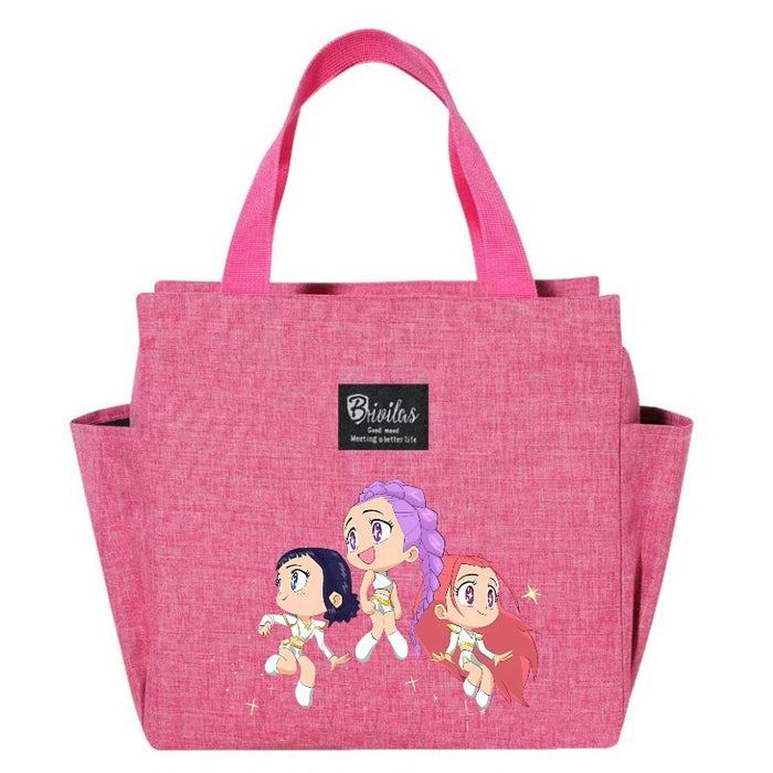Wholesale Cute Cartoon Print Insulated Lunch Boxes Handbags