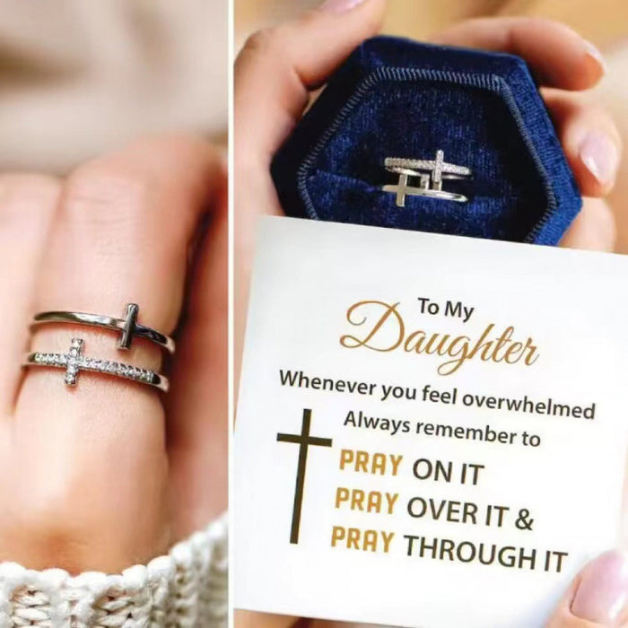 Wholesale Double Cross Micro-Paved Diamond Ring